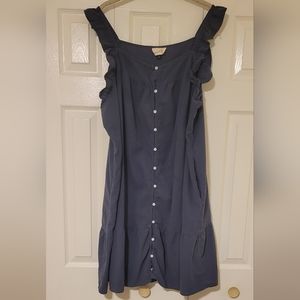 Women's Plus Size Flutter Sleeveless Short Dress - Universal Thread Navy Blue